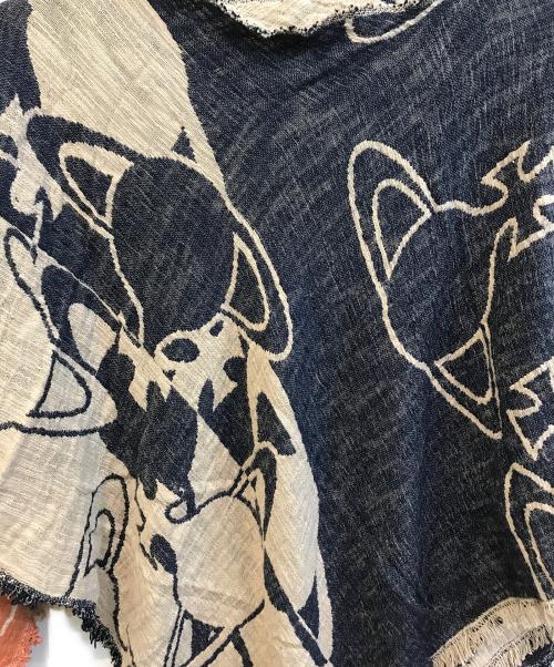 Vivienne Westwood（ヴィヴィアンウエストウッド）Vivienne Westwood (ヴィヴィアンウエストウッド) LINE ORB PONCHO　VI-V9＊-87017 ネイビー×ベージュ サイズ:Ｆの古着・服飾アイテム
