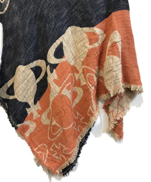 Vivienne Westwood（ヴィヴィアンウエストウッド）Vivienne Westwood (ヴィヴィアンウエストウッド) LINE ORB PONCHO　VI-V9＊-87017 ネイビー×ベージュ サイズ:Ｆの古着・服飾アイテム