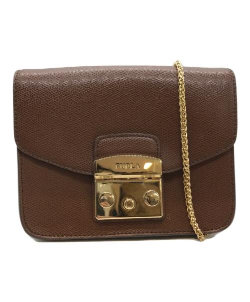 FURLA（フルラ）FURLA (フルラ) メトロポリスチェーンショルダーバッグ ブラウンの古着・服飾アイテム