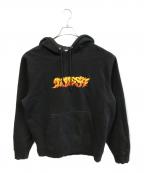 stussyステューシー）の古着「FIRE HOODIE」｜ブラック