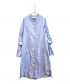 emmi atelierエミアトリエ）の古着「デザインスリーブシャツワンピース」｜スカイブルー