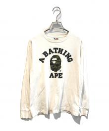A BATHING APE（ア ベイシング エイプ）の古着「カモフラロゴカットソー　001LTF751022X」｜ホワイト