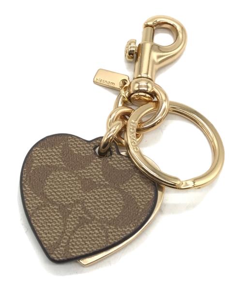 COACH（コーチ）COACH (コーチ) ハート キー リング・シグネチャー キャンバス ブラウンの古着・服飾アイテム