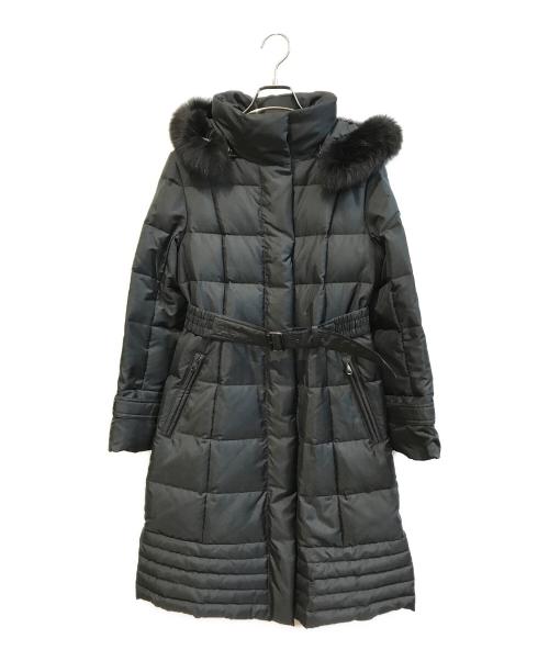 BURBERRY LONDON（バーバリーロンドン）BURBERRY LONDON (バーバリーロンドン) ブルーフォックスダウンコート ブラック サイズ:38の古着・服飾アイテム