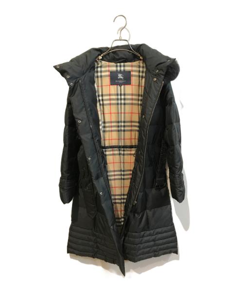 BURBERRY LONDON（バーバリーロンドン）BURBERRY LONDON (バーバリーロンドン) ブルーフォックスダウンコート ブラック サイズ:38の古着・服飾アイテム