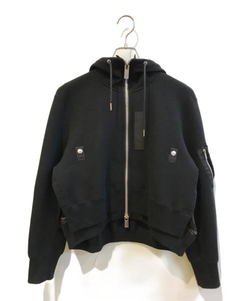 sacai（サカイ）sacai (サカイ) Sponge Sweat Hoodie　24-07108 ブラック サイズ:Mの古着・服飾アイテム