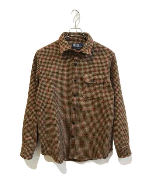POLO RALPH LAUREN（ポロ・ラルフローレン）POLO RALPH LAUREN (ポロ・ラルフローレン) エルボーパッチシャツ ブラウン サイズ:Mの古着・服飾アイテム