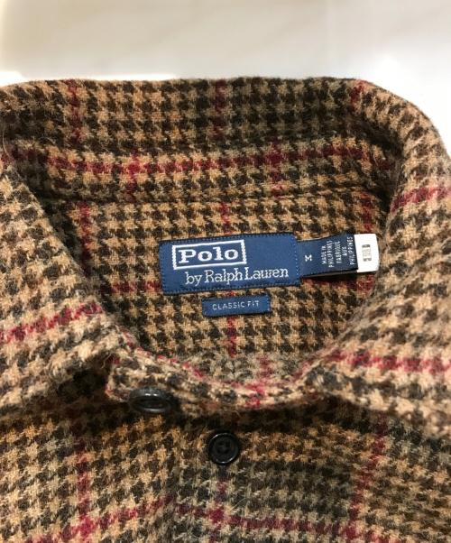 POLO RALPH LAUREN（ポロ・ラルフローレン）POLO RALPH LAUREN (ポロ・ラルフローレン) エルボーパッチシャツ ブラウン サイズ:Mの古着・服飾アイテム