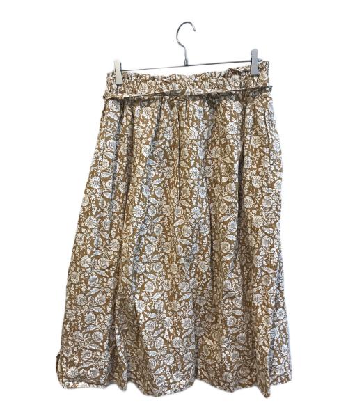 Vlas Blomme（ヴラスブラム）Vlas Blomme (ヴラスブラム) フラワーリネンブレンドスカート　135429 ベージュ サイズ:Fの古着・服飾アイテム