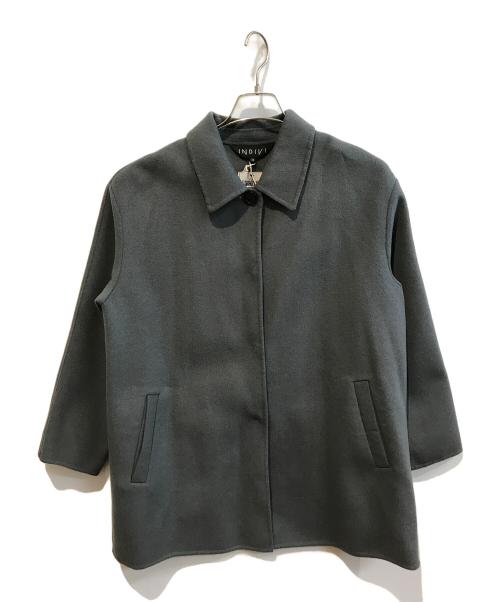 INDIVI（インディヴィ）INDIVI (インディヴィ) ステンカラーリバーコート ダークグリーン サイズ:M 未使用品の古着・服飾アイテム