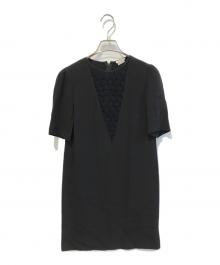 MIU MIU（ミュウミュウ）の古着「レース切替ワンピース　AMM1 2013 539」｜ネイビー