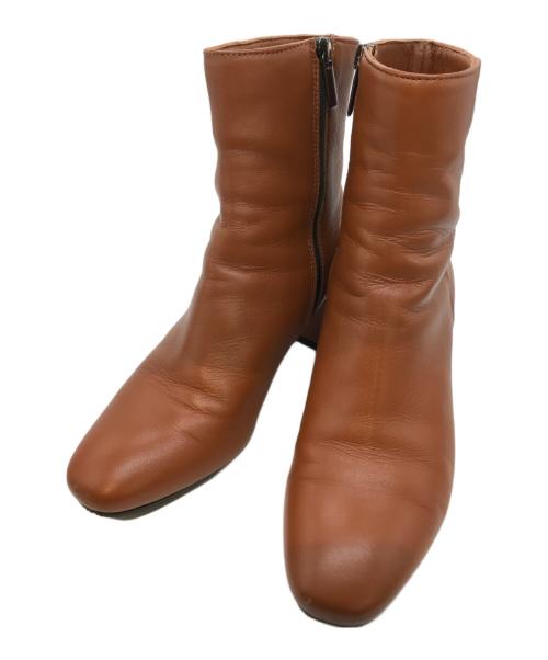 FABIO RUSCONI（ファビオルスコーニ）FABIO RUSCONI (ファビオルスコーニ) サイドジップショートブーツ ブラウン サイズ:23.5の古着・服飾アイテム