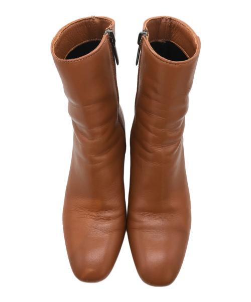 FABIO RUSCONI（ファビオルスコーニ）FABIO RUSCONI (ファビオルスコーニ) サイドジップショートブーツ ブラウン サイズ:23.5の古着・服飾アイテム