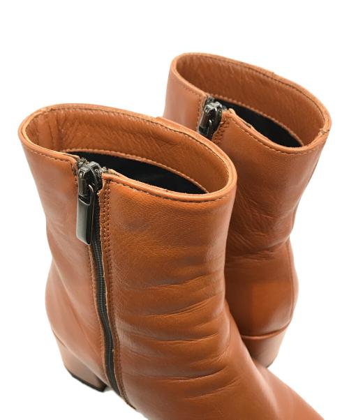FABIO RUSCONI（ファビオルスコーニ）FABIO RUSCONI (ファビオルスコーニ) サイドジップショートブーツ ブラウン サイズ:23.5の古着・服飾アイテム