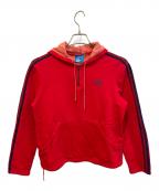 adidasアディダス）の古着「ハーフジップパーカー」｜レッド