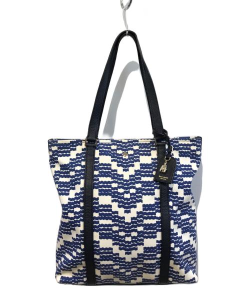 Kate Spade（ケイトスペード）Kate Spade (ケイトスペード) トートバッグ ブルー×アイボリーの古着・服飾アイテム