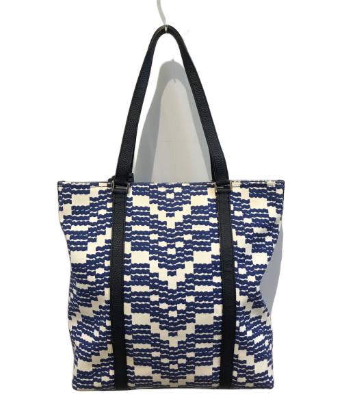 Kate Spade（ケイトスペード）Kate Spade (ケイトスペード) トートバッグ ブルー×アイボリーの古着・服飾アイテム