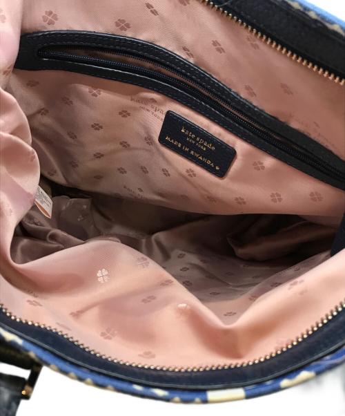 Kate Spade（ケイトスペード）Kate Spade (ケイトスペード) トートバッグ ブルー×アイボリーの古着・服飾アイテム