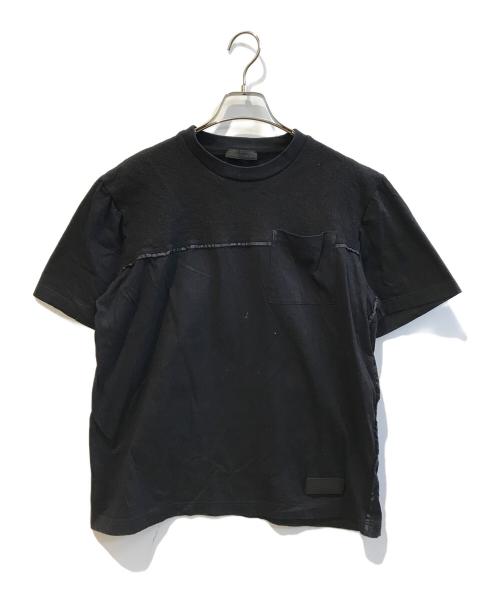 PRADA（プラダ）PRADA (プラダ) 切替Tシャツ UJN422 S172 1NWT ブラック サイズ:Lの古着・服飾アイテム