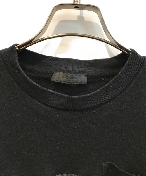 PRADA（プラダ）PRADA (プラダ) 切替Tシャツ UJN422 S172 1NWT ブラック サイズ:Lの古着・服飾アイテム