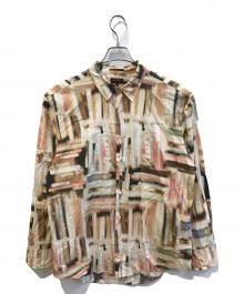 Paul Smith COLLECTION（ポールスミス コレクション）の古着「ブックブラープリントシャツ　224376 309」｜ベージュ