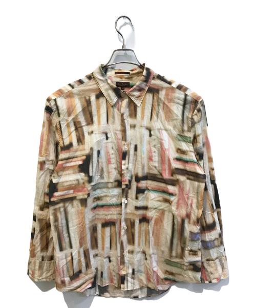 Paul Smith COLLECTION（ポールスミス コレクション）Paul Smith COLLECTION (ポールスミス コレクション) ブックブラープリントシャツ　224376 309 ベージュ サイズ:XLの古着・服飾アイテム