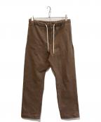 KAPTAIN SUNSHINEキャプテンサンシャイン）の古着「ロゴ刺繍スウェットパンツ　KSBY20FCS01」｜ブラウン
