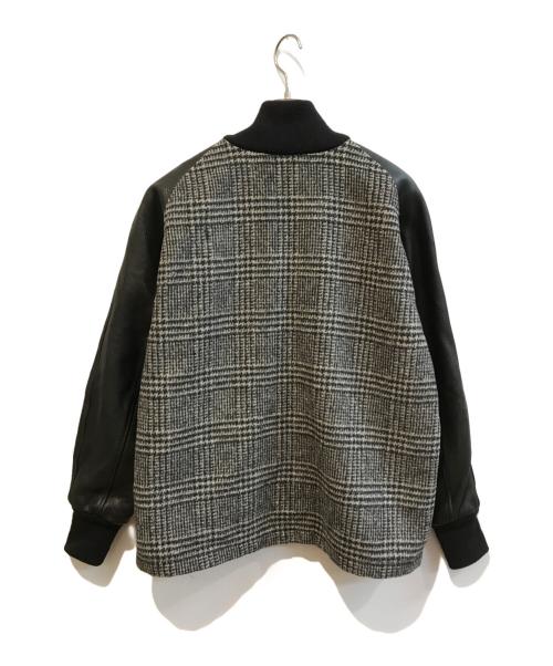 skookum（スクーカム）SKOOKUM (スクーカム) レザー切替スタジャン グレー×ブラック サイズ:Mの古着・服飾アイテム