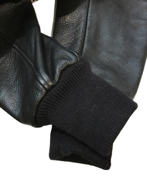 skookum（スクーカム）SKOOKUM (スクーカム) レザー切替スタジャン グレー×ブラック サイズ:Mの古着・服飾アイテム