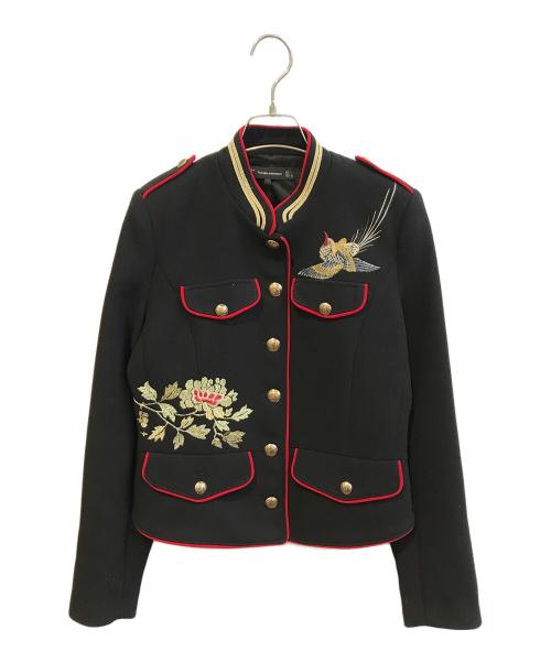 ZARA（ザラ）ZARA (ザラ) 和柄刺繍ナポレオンジャケット ブラック サイズ:Sの古着・服飾アイテム