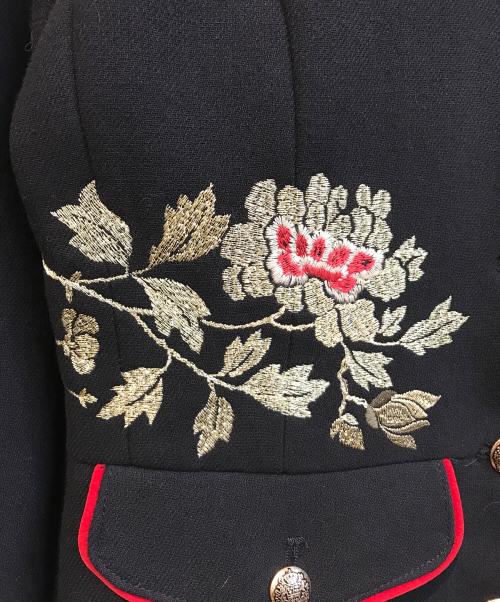 ZARA（ザラ）ZARA (ザラ) 和柄刺繍ナポレオンジャケット ブラック サイズ:Sの古着・服飾アイテム