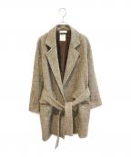 MADISON BLUEマディソンブルー）の古着「ウール×ナイロンヘリンボーンチェスターコート」｜ベージュ