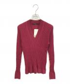 VERMEIL par ienaヴェルメイユ パー イエナ）の古着「SLOWOOL VネックPO　24080938700030」｜ワインレッド