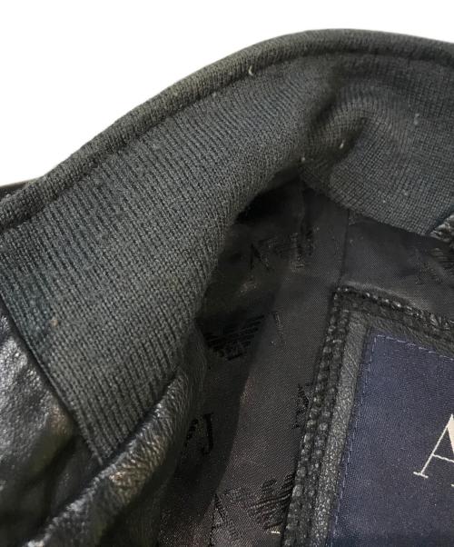 ARMANI JEANS（アルマーニジーンズ）ARMANI JEANS (アルマーニジーンズ) レザージャケット ブラック サイズ:US Sの古着・服飾アイテム
