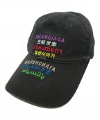 BALENCIAGAバレンシアガ）の古着「ランゲージロゴキャップ」｜ブラック