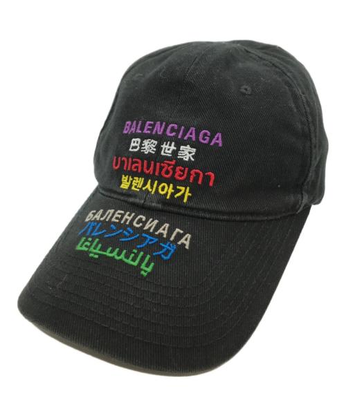 BALENCIAGA（バレンシアガ）BALENCIAGA (バレンシアガ) ランゲージロゴキャップ ブラック サイズ:58CMの古着・服飾アイテム