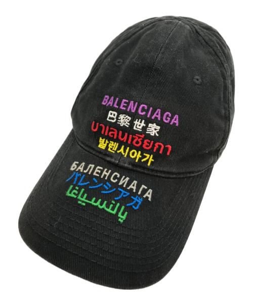 BALENCIAGA（バレンシアガ）BALENCIAGA (バレンシアガ) ランゲージロゴキャップ ブラック サイズ:58CMの古着・服飾アイテム