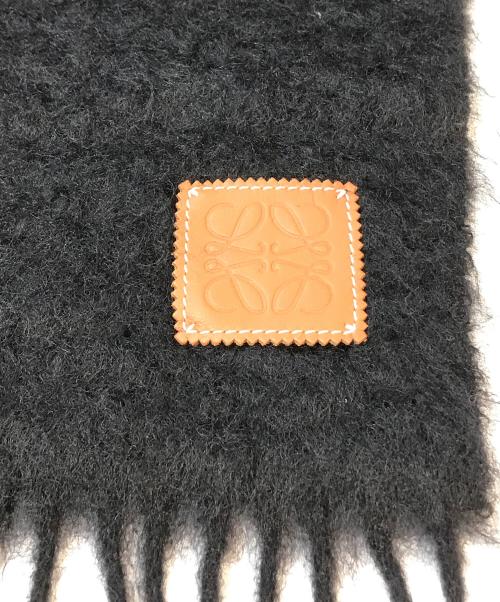 LOEWE（ロエベ）LOEWE (ロエベ) アナグラムロゴモヘヤ混ウールマフラー　A-28003861　	 ブラックの古着・服飾アイテム