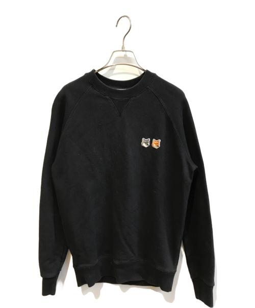 maison kitsune（メゾンキツネ）MAISON KITSUNE (メゾンキツネ) ロゴスウェット　GU00343KM0001 ブラック サイズ:Sの古着・服飾アイテム