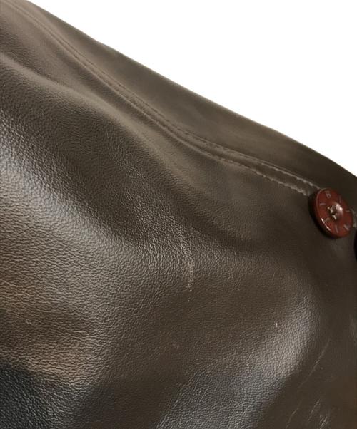 BALMAIN（バルマン）BALMAIN (バルマン) ラムレザーコート ブラウン サイズ:Mの古着・服飾アイテム