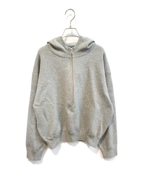 BEAUTY&YOUTH（ビューティーアンドユース）BEAUTY&YOUTH (ビューティーアンドユース) ハーフジップ ニット フーディ　1613-199-3666 グレー サイズ:FREE 未使用品の古着・服飾アイテム