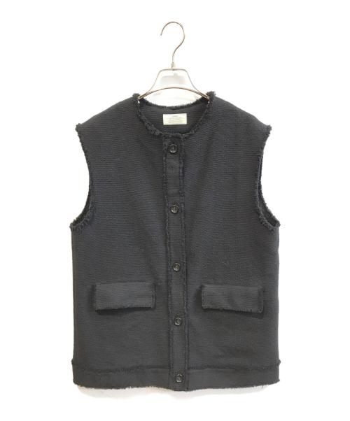 JOURNAL STANDARD relume（ジャーナルスタンダード レリューム）JOURNAL STANDARD relume (ジャーナルスタンダード レリューム) クルーネックツイードベスト ブラック サイズ:Freeの古着・服飾アイテム