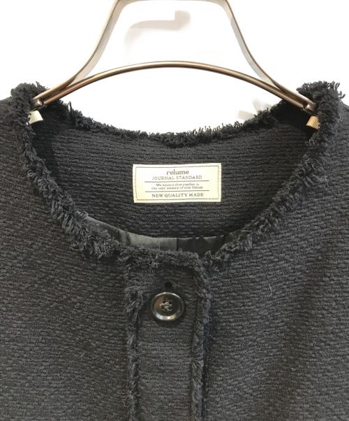 JOURNAL STANDARD relume（ジャーナルスタンダード レリューム）JOURNAL STANDARD relume (ジャーナルスタンダード レリューム) クルーネックツイードベスト ブラック サイズ:Freeの古着・服飾アイテム