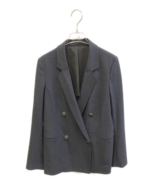 BACCA（バッカ）BACCA (バッカ) シアサッカー ダブルジャケット　35-07-11-07701 ネイビー サイズ:36の古着・服飾アイテム