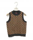 CABANキャバン）の古着「クロスタイルジャカード アメリカンスリーブプルオーバー 39-02-41-02012」｜ブラック