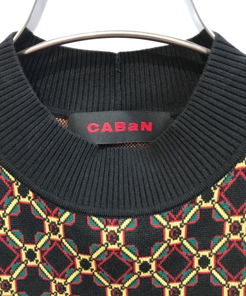 CABAN（キャバン）CABaN (キャバン) クロスタイルジャカード アメリカンスリーブプルオーバー 39-02-41-02012 ブラック サイズ:freeの古着・服飾アイテム