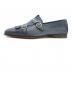 Santoni (サントーニ) キルト付きダブルモンクストラップスリッポン ネイビー サイズ:8　1/2：10000円