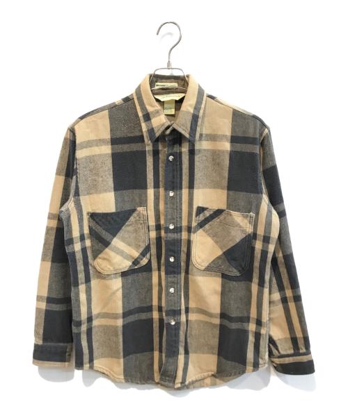 ST JOHN'S BAY（セントジョンズベイ）ST JOHN'S BAY (セントジョンズベイ) チェックネルシャツ ベージュ サイズ:Lの古着・服飾アイテム