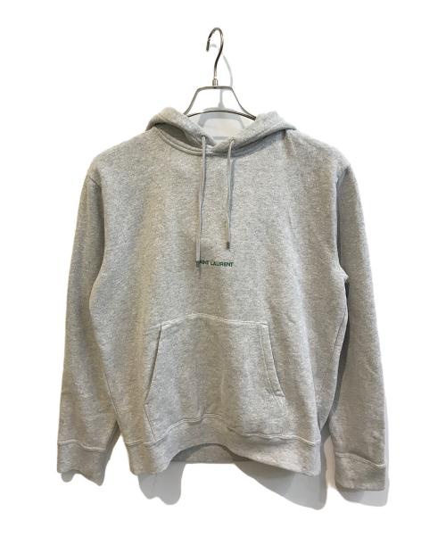 Saint Laurent Paris（サンローランパリ）Saint Laurent Paris (サンローランパリ) リヴゴーシュロゴ刺繍パーカー　709869 Y36ZN 1476　709869 Y36ZN 1476　 グレー サイズ:Mの古着・服飾アイテム