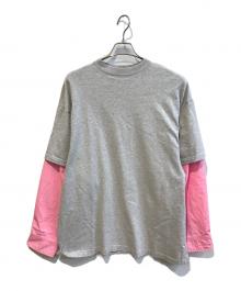 BALENCIAGA（バレンシアガ）の古着「Layered Patch Sleeves Cotton Shirt　681042 TLVF3 1288」｜グレー